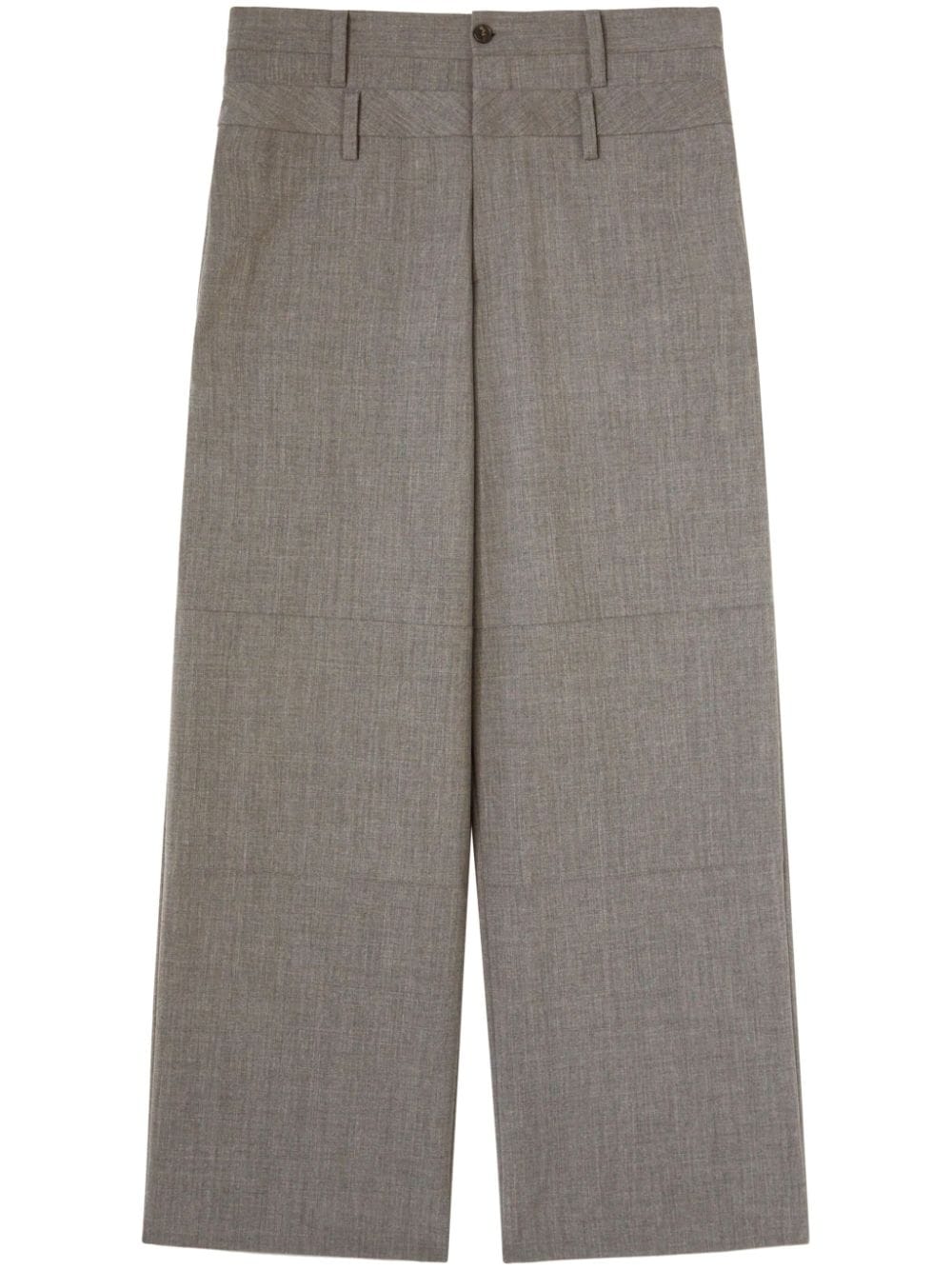 double belted wide leg trouser - White & Grey Summer Men