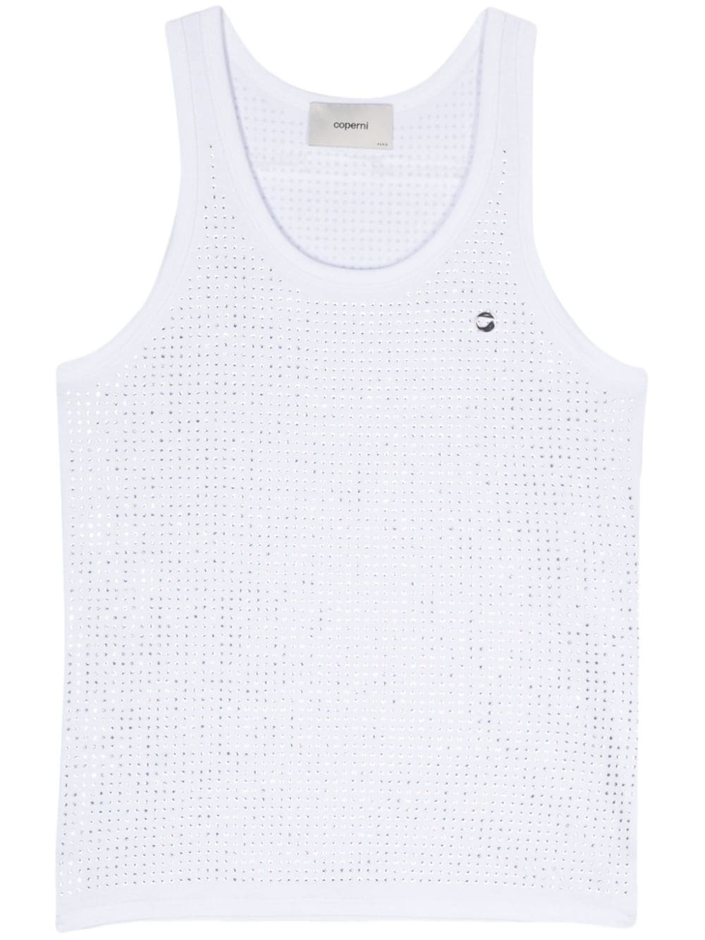 rhinestone-embellished cotton tank top - White & Grey Summer Men