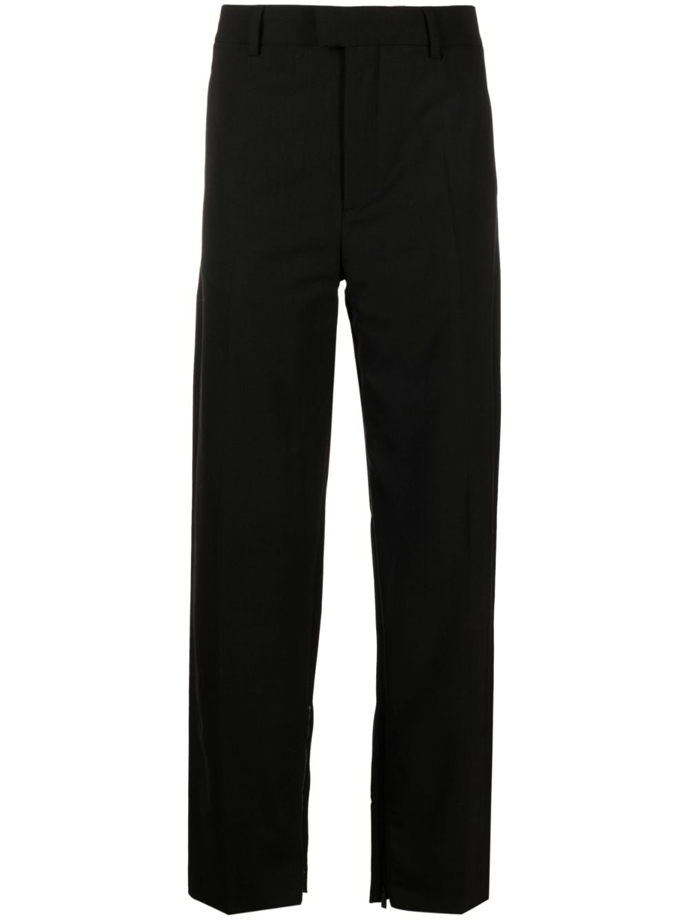 logo-embroidered tailored straight trousers - White & Grey Summer Men