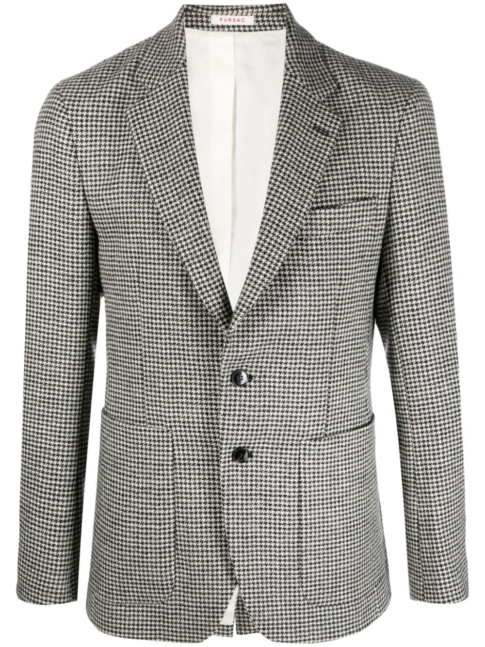 single-breasted houndstooth blazer - Classic Monochrome Business Casual Men